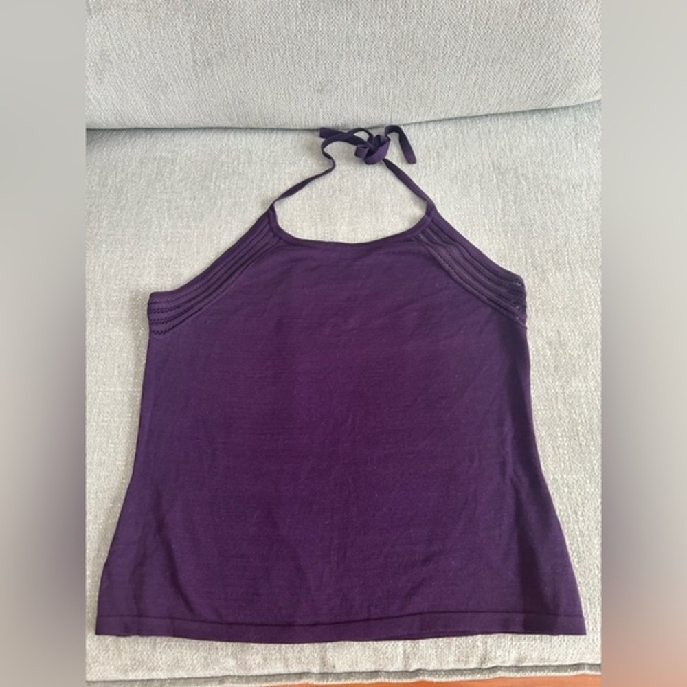 Vtg Y2K Halter Knit Purple Top PXL Whimsigoth 90’s Grunge Fall